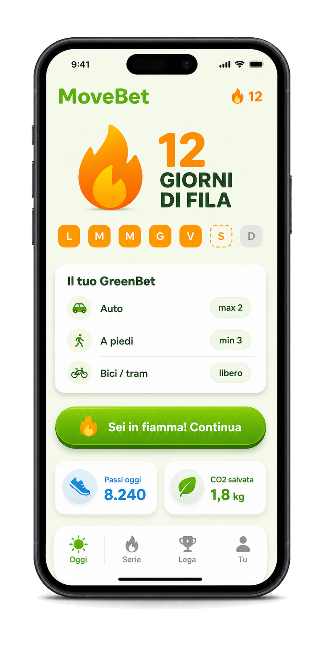 Anteprima app MoveBet: serie, GreenBet e punti green