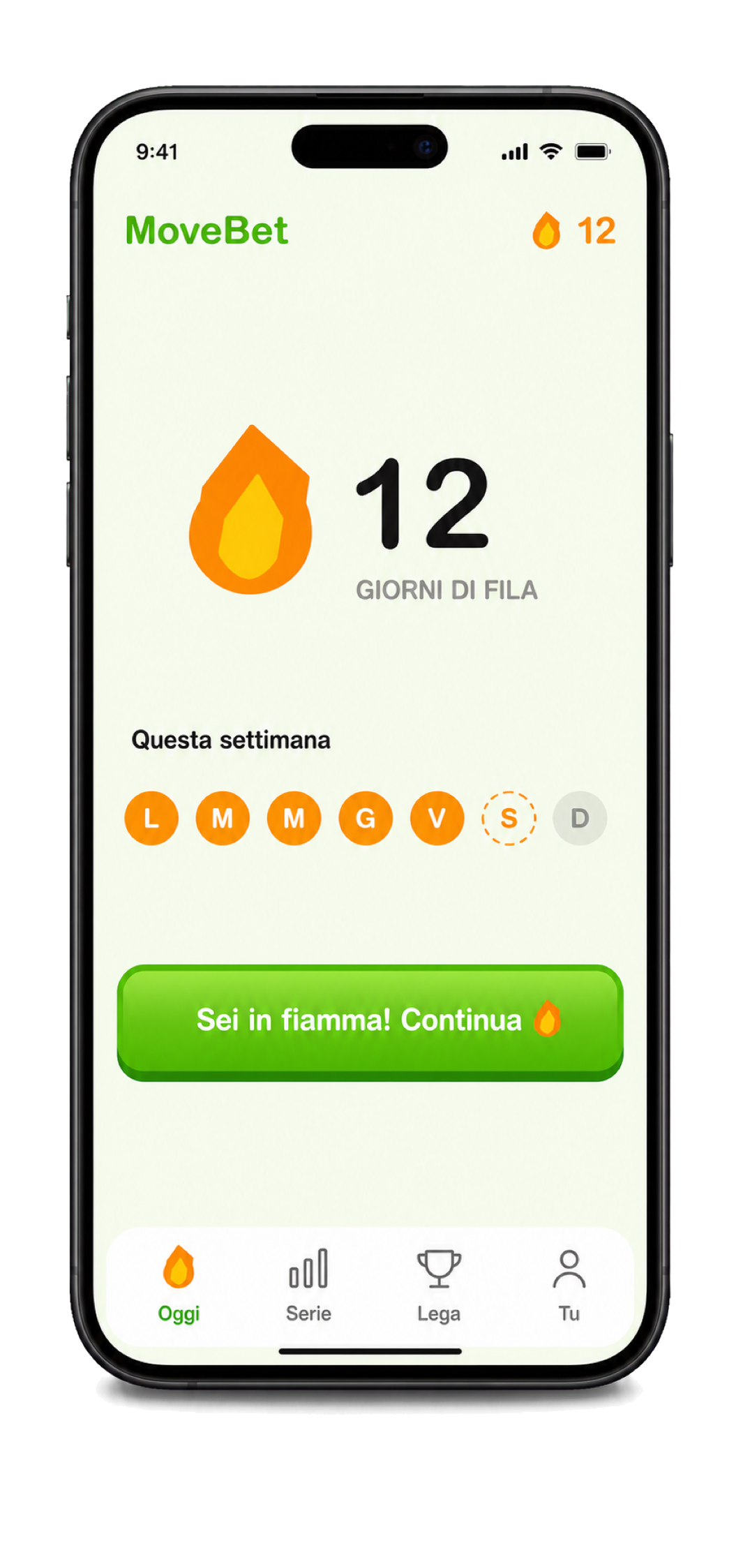 Schermata app MoveBet
