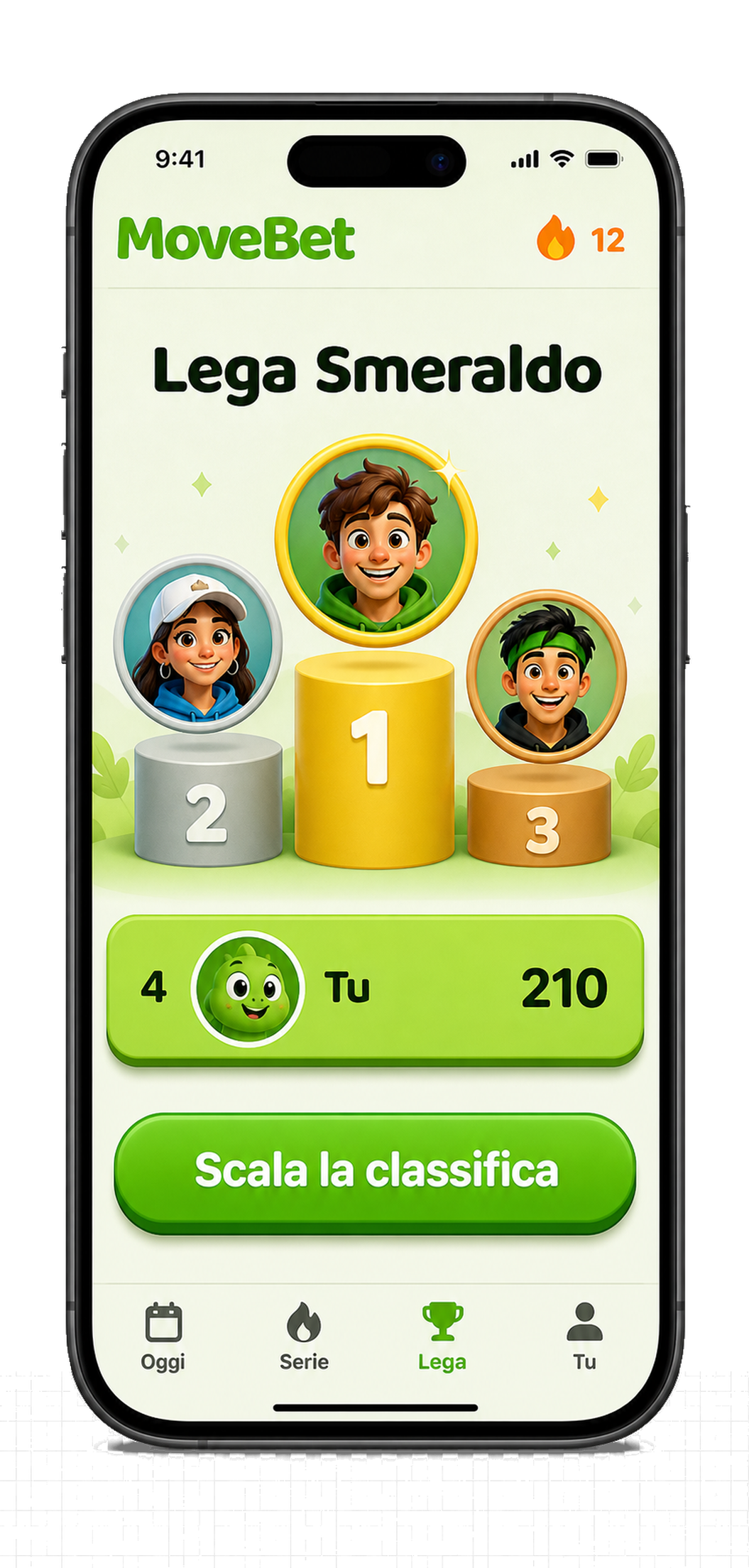 Schermata app MoveBet
